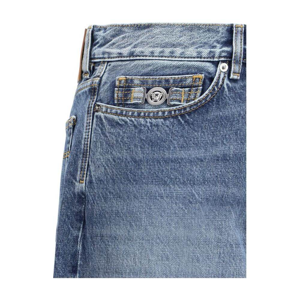 Versace Barocco Turn-Up Jeans Versace Slate Gray