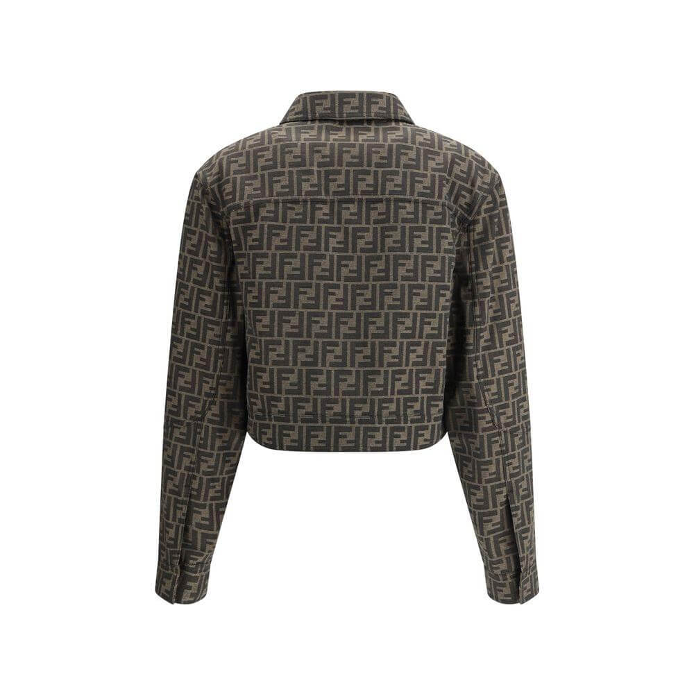 Fendi FF logo cropped Jacket Fendi Dark Slate Gray