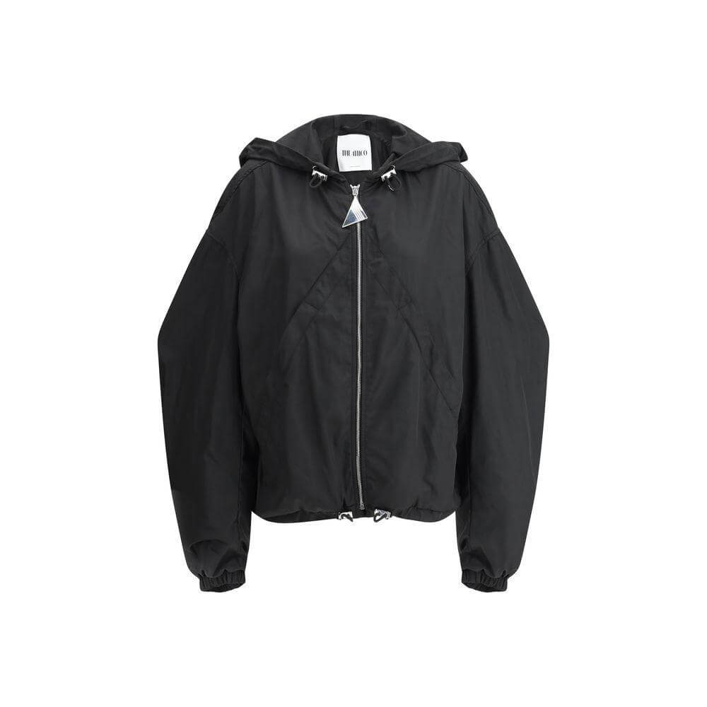 The Attico Nylon Windbreaker Jacket The Attico Dark Slate Gray