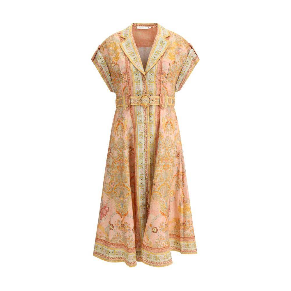 Zimmermann Acacia Midi Dress Zimmermann Tan