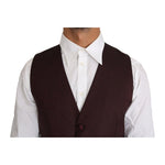 Dolce & Gabbana Purple Pattern Wool Silk Waistcoat Vest TSH2651-48