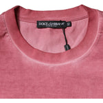 Dolce & Gabbana Pink Logo Print Cotton Crew Neck T-shirt TSH87634-52
