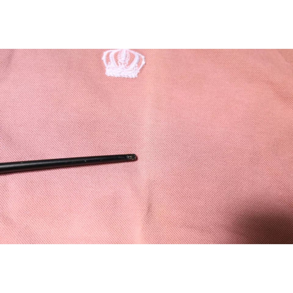 Dolce & Gabbana Pink Crown Collared Short Sleeve Polo T-shirt TSH87702-48