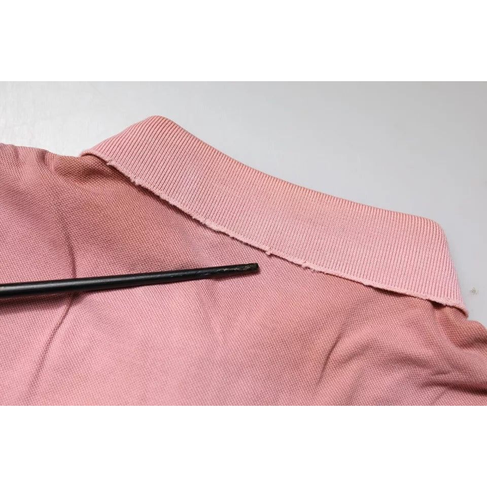 Dolce & Gabbana Pink Crown Collared Short Sleeve Polo T-shirt TSH87703-50