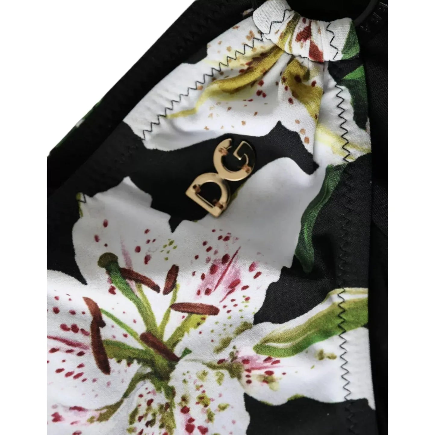 Dolce & Gabbana Black Lily Print Swimwear Bottom Beachwear Bikini Dolce & Gabbana Gray