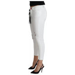 Dolce & Gabbana White Cotton Distressed Pretty Fit Denim Jeans PAN71383-38