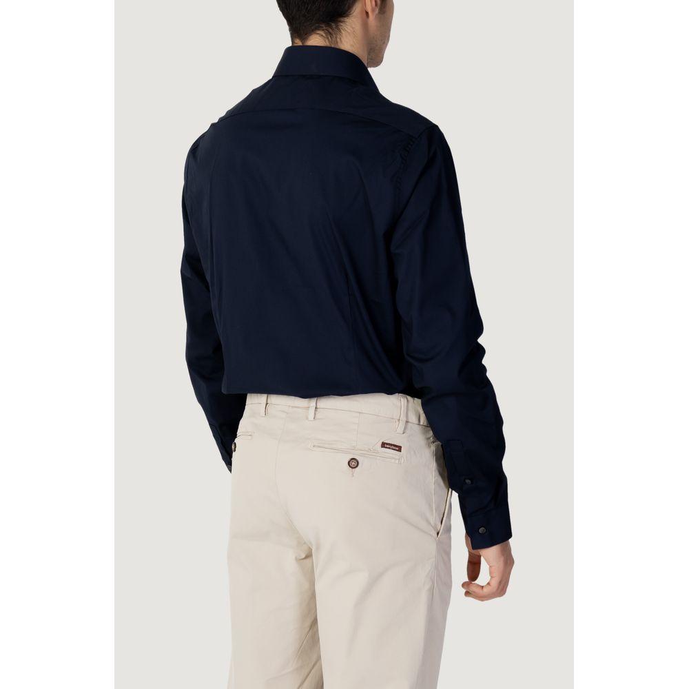 Calvin Klein Blue Cotton Shirt Calvin Klein Light Gray