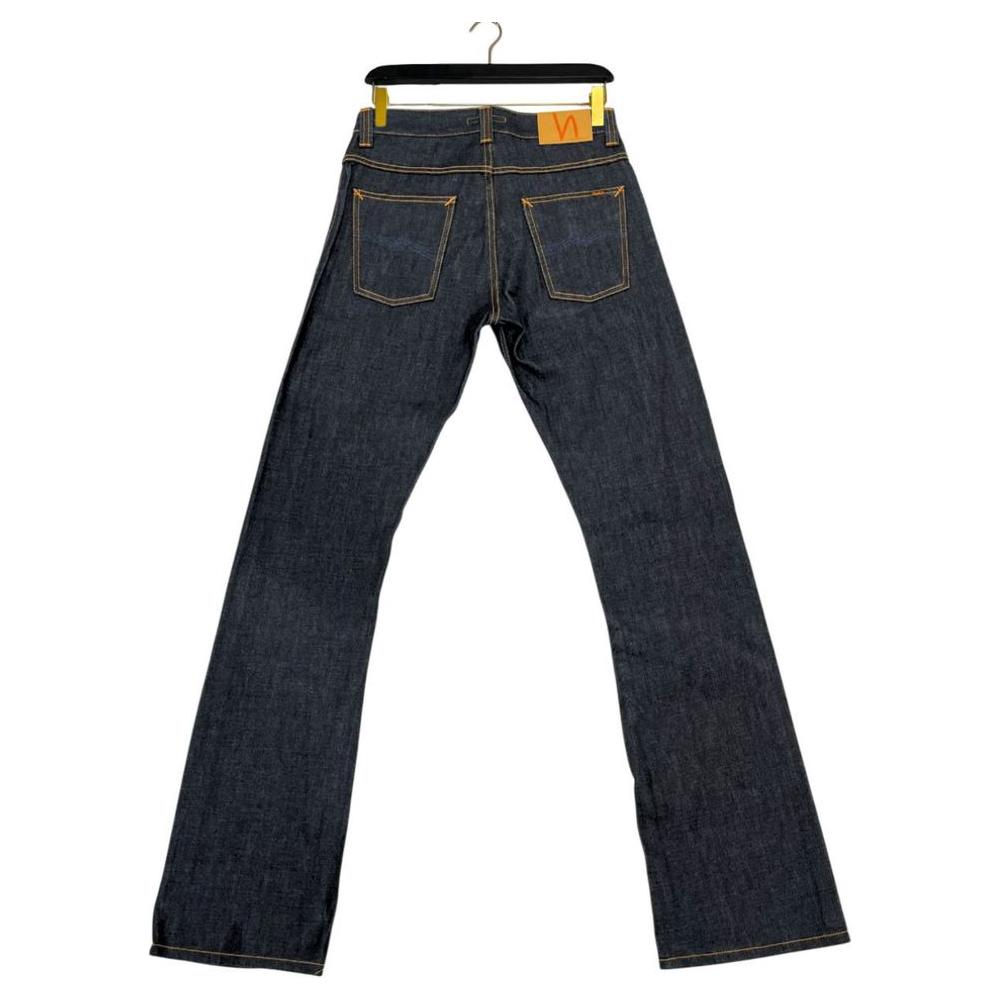 Nudie Jeans Blue Cotton Men Jeans Nudie Jeans Dark Slate Gray