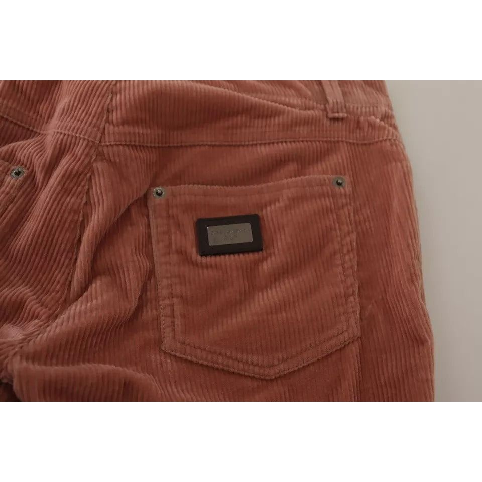 Dolce & Gabbana Pink Cotton Corduroy Skinny Jeans PAN72291-38