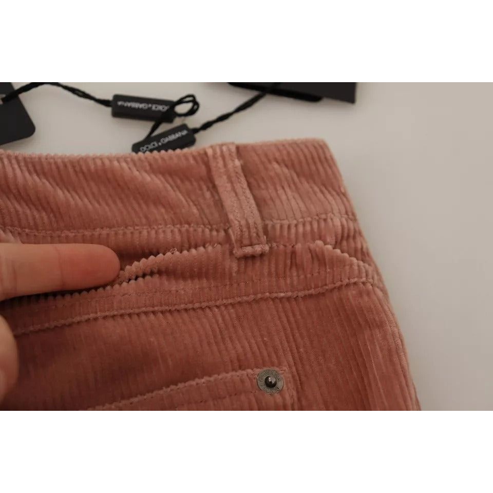 Dolce & Gabbana Pink Cotton Corduroy Skinny Jeans PAN72291-38