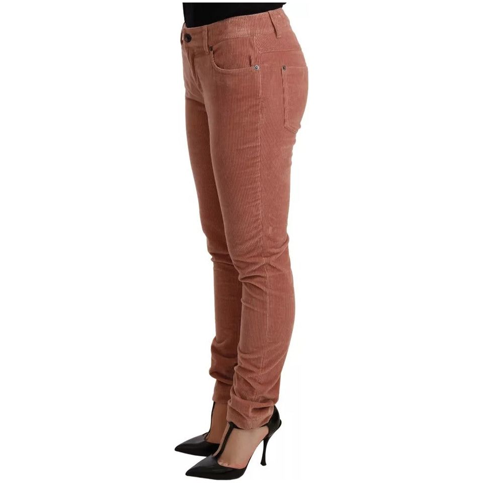 Dolce & Gabbana Pink Cotton Corduroy Skinny Jeans PAN72291-38