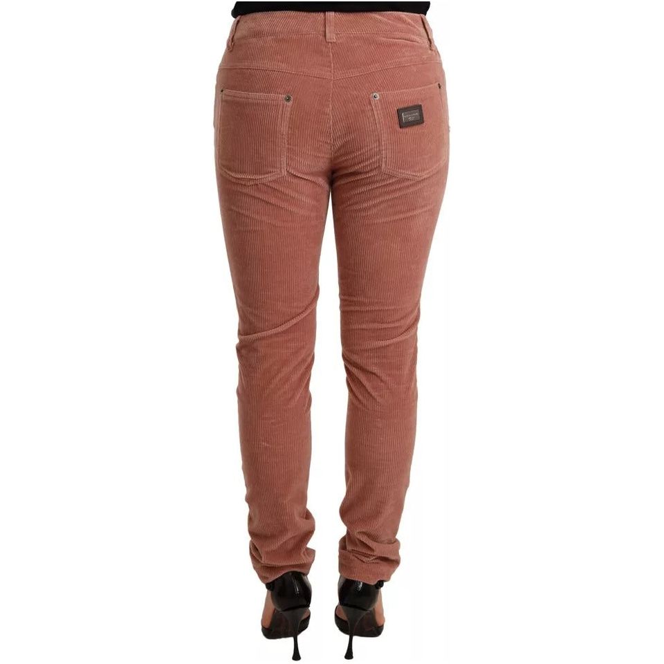 Dolce & Gabbana Pink Cotton Corduroy Skinny Jeans PAN72291-38