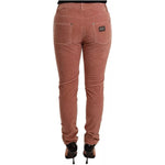Dolce & Gabbana Pink Cotton Corduroy Skinny Jeans PAN72291-38