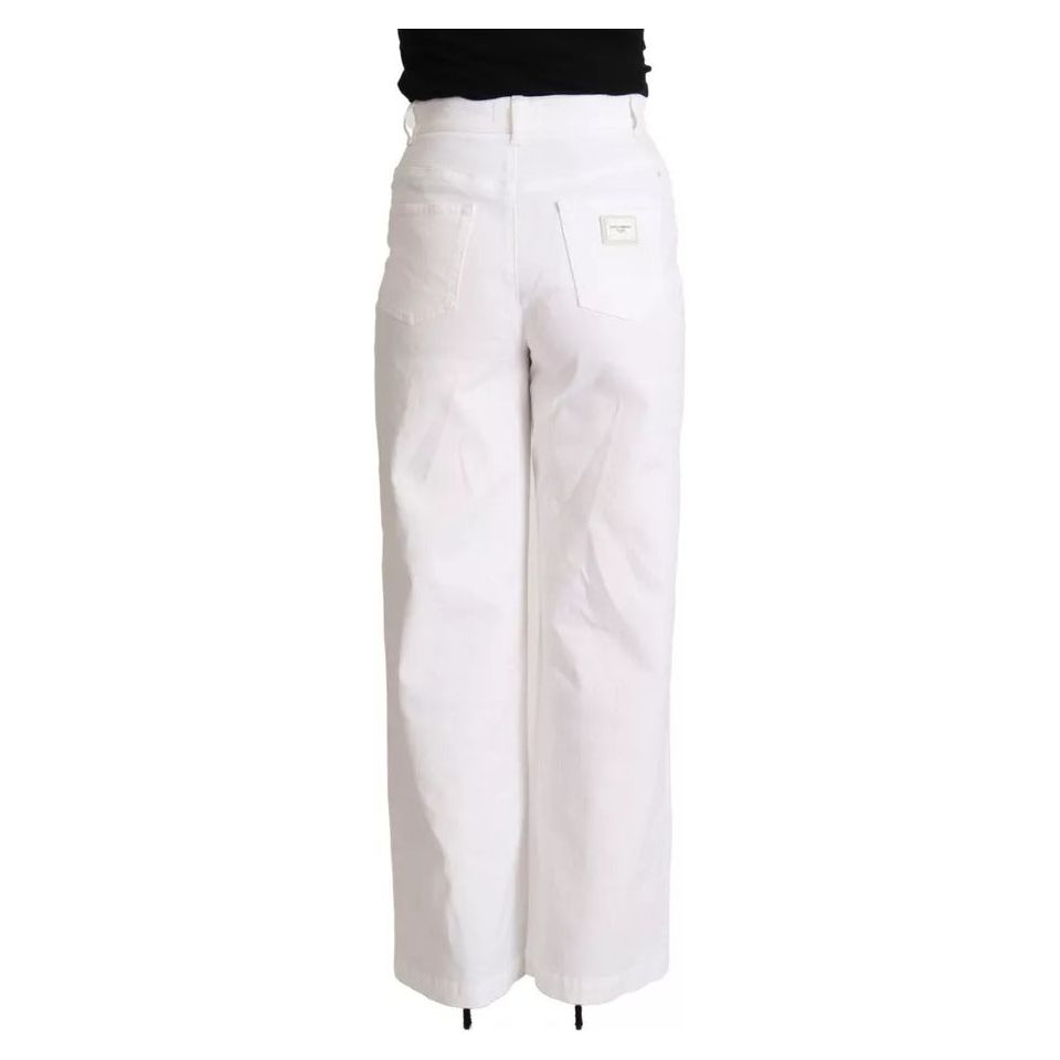 Dolce & Gabbana White MONICA Boot Cut Cotton Denim Jeans PAN73041-42