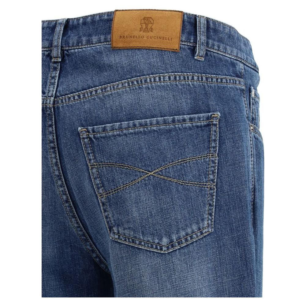 Brunello Cucinelli Cuffed Jeans Brunello Cucinelli Dark Slate Gray