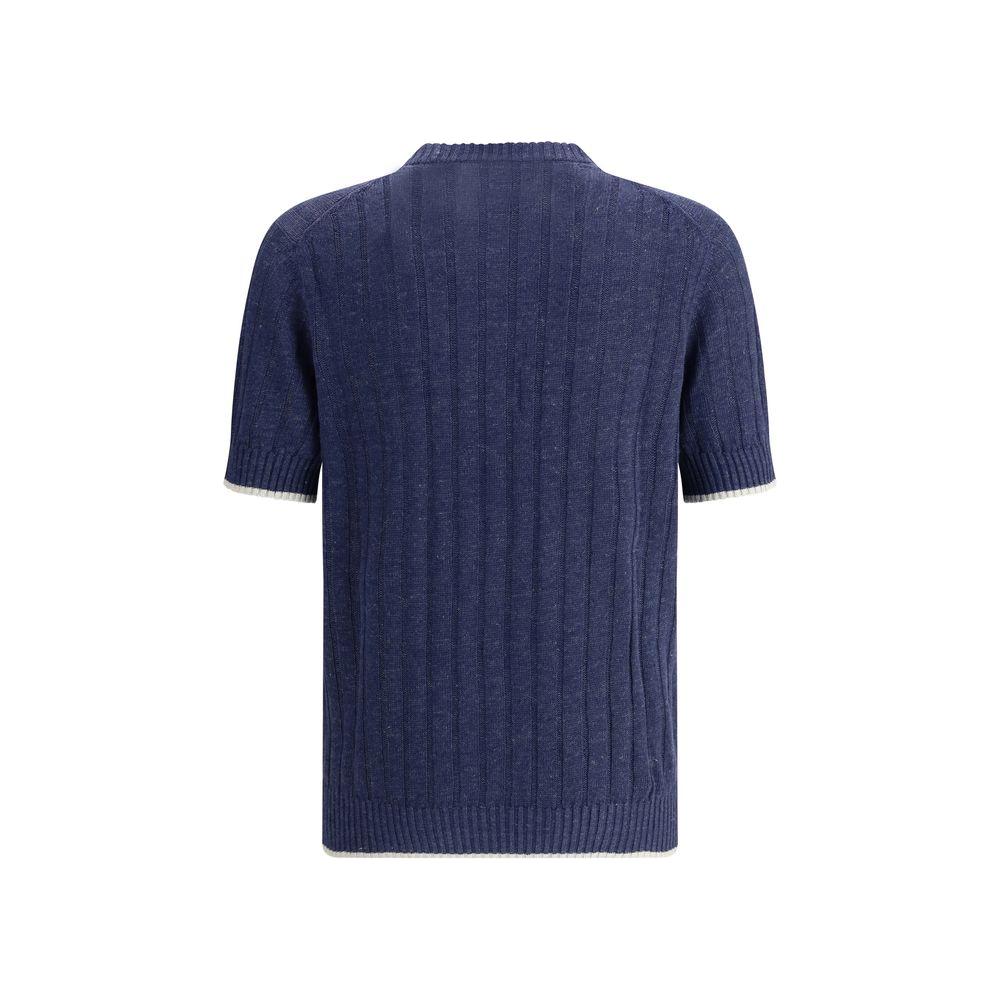 Brunello Cucinelli Ribbed T-Shirt Brunello Cucinelli Dark Slate Gray