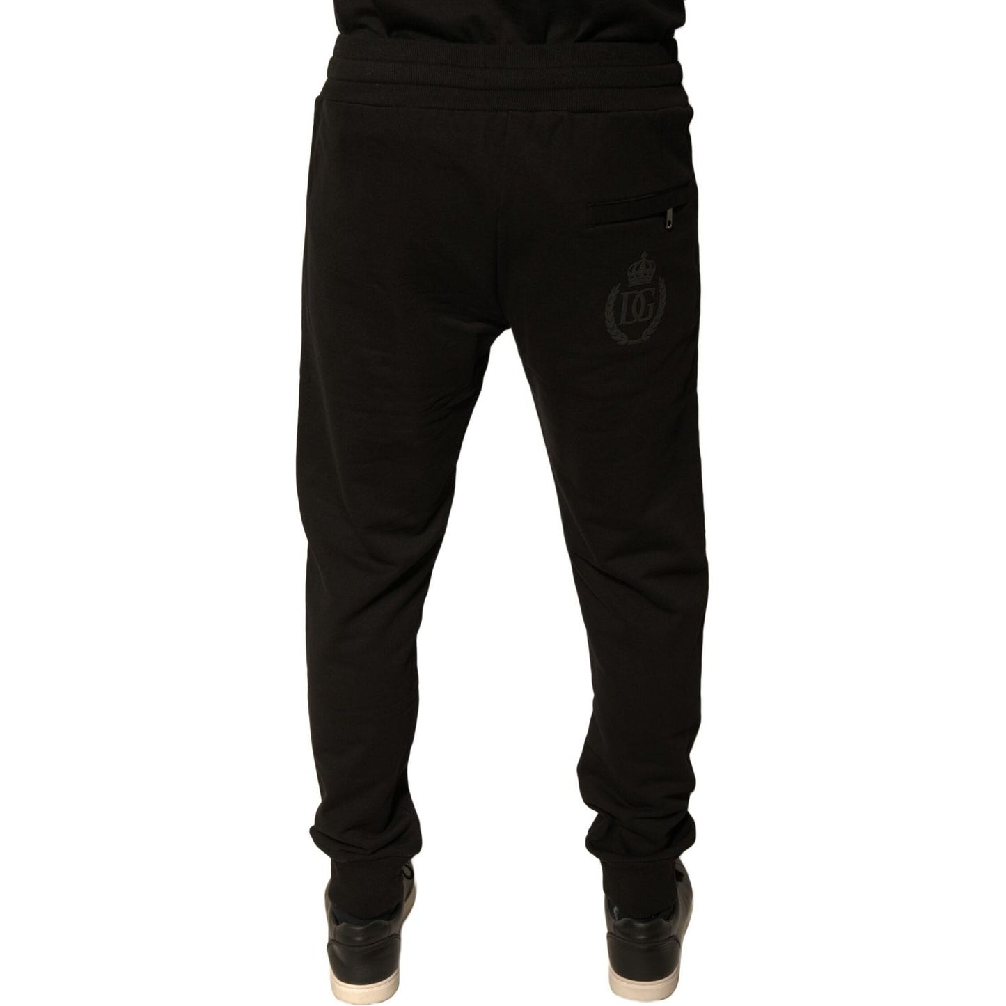 Dolce & Gabbana Black Cotton Jogger Men Sweatpants Pants Dolce & Gabbana Black