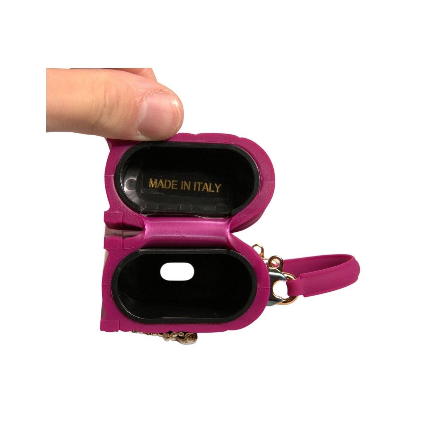 Dolce & Gabbana Pink Silicone Devotion Heart Cover Hand Bag Airpod Case