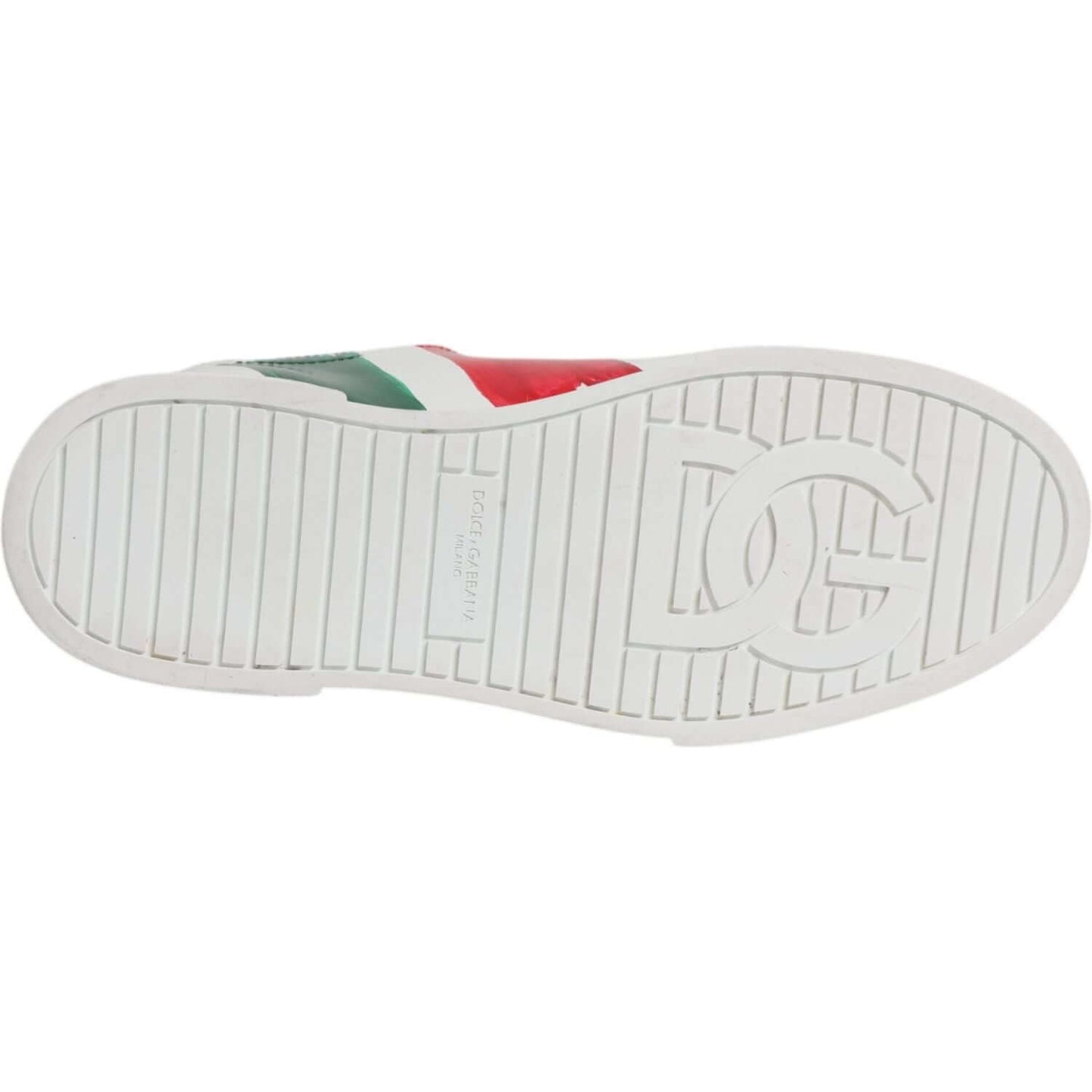 Dolce & Gabbana White Portofino Made In Italy Print Sneakers Shoes Dolce & Gabbana Light Gray