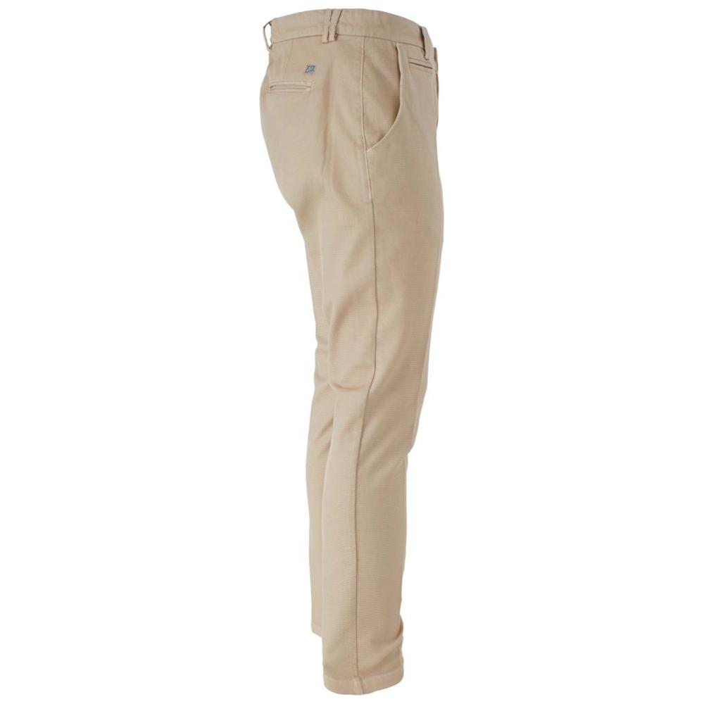 Yes Zee Beige Cotton Men Trousers Yes Zee Tan