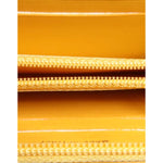 Chanel Yellow Quilted Leather CC Logo Continental Zip Wallet