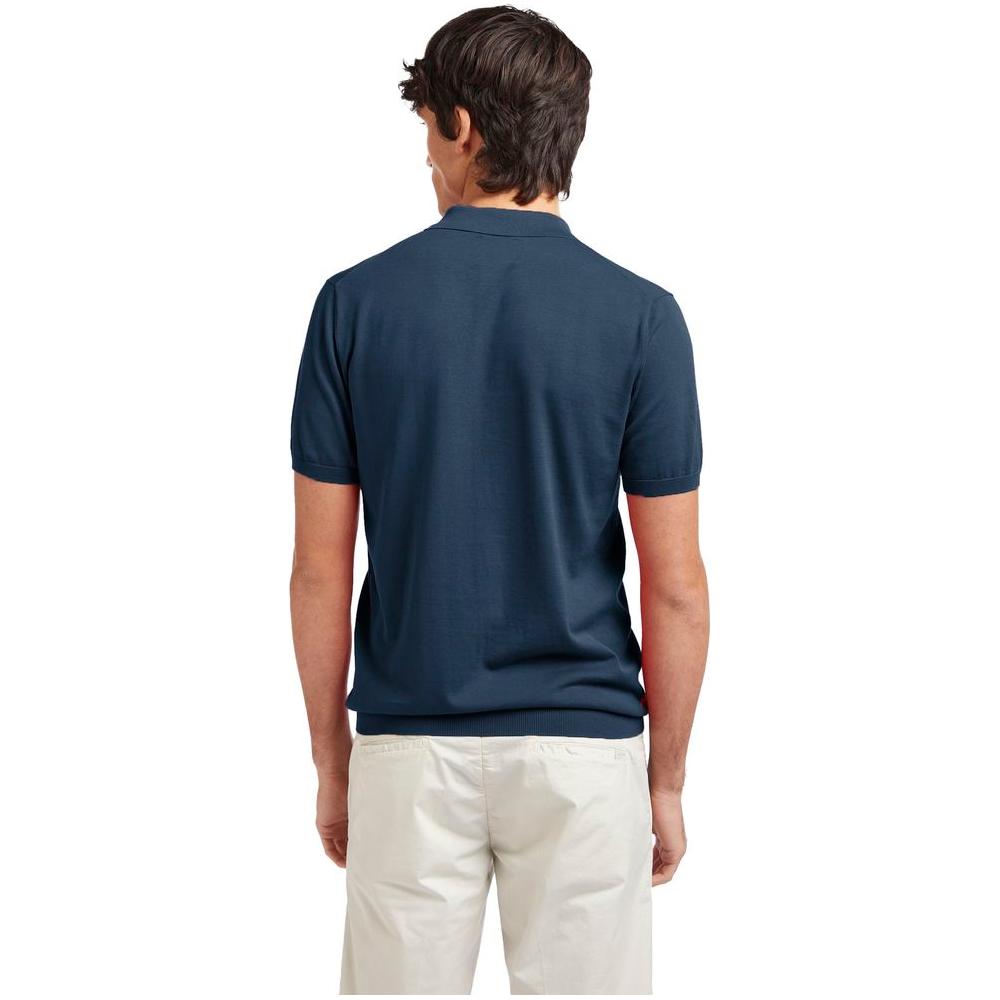 AT.P.CO Blue Cotton Polo Shirt AT.P.CO Dark Slate Gray