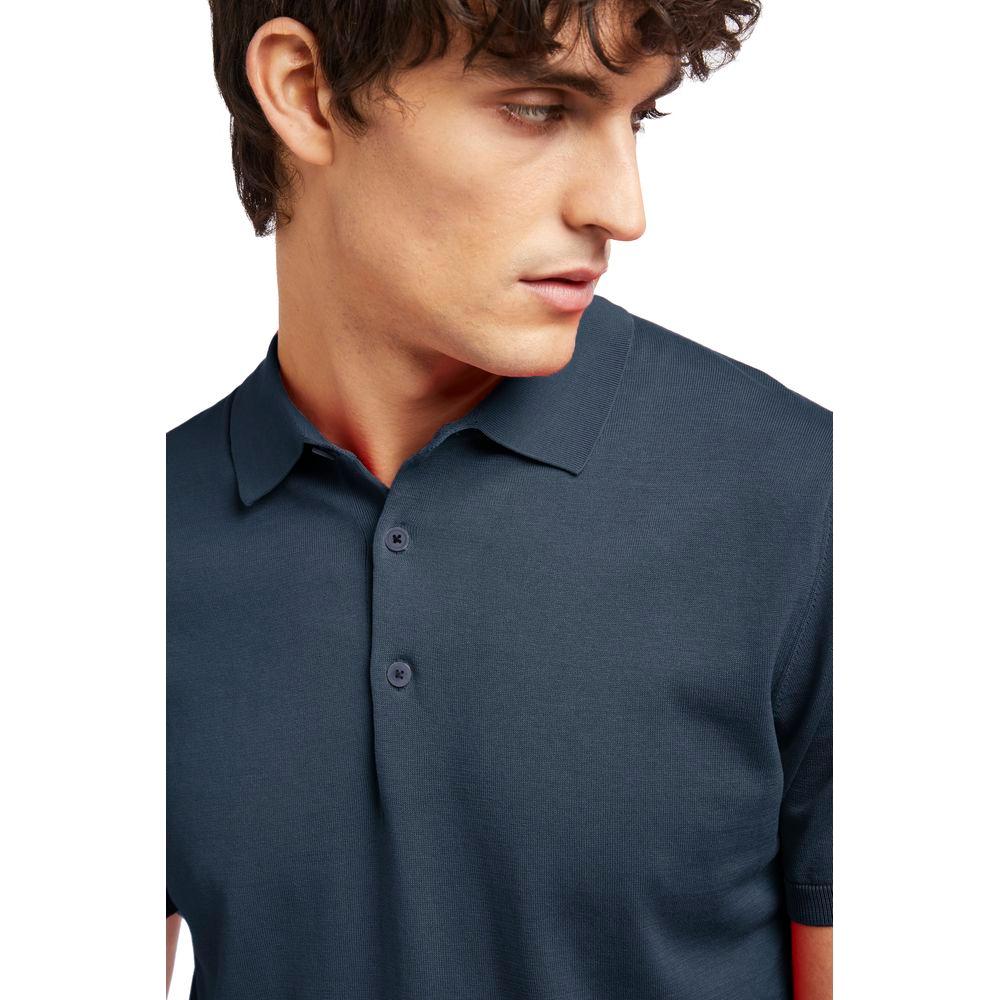 AT.P.CO Blue Cotton Polo Shirt AT.P.CO Dark Slate Gray