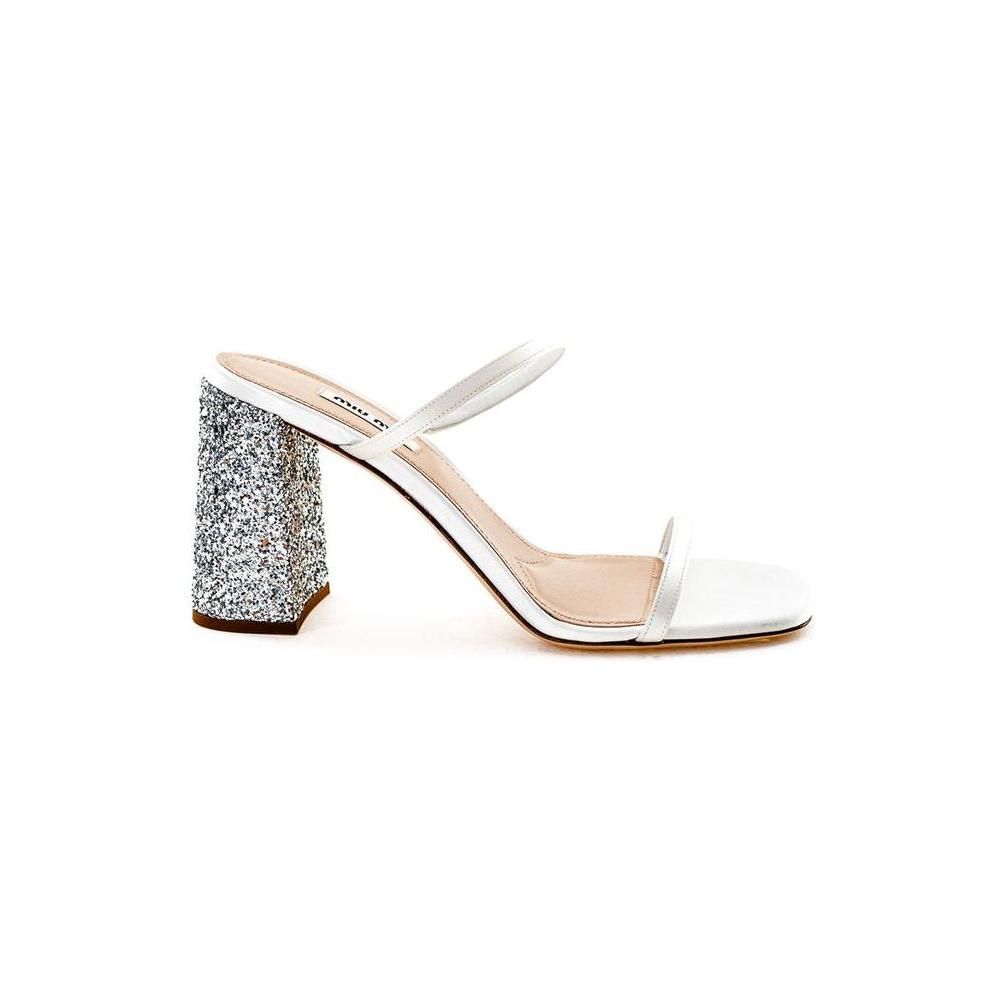 Miu Miu White Silk Sandal Miu Miu Antique White
