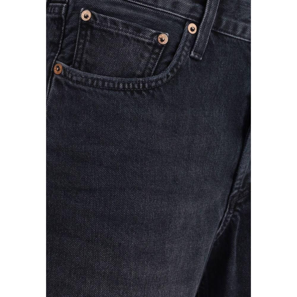 Agolde V-waist Shorts Agolde Dark Slate Gray