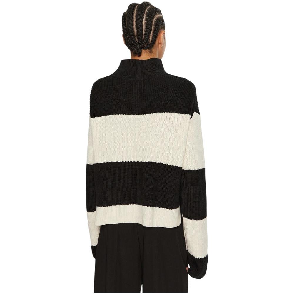 Calvin Klein Jeans Black And White Cotton Sweater Calvin Klein Jeans Black