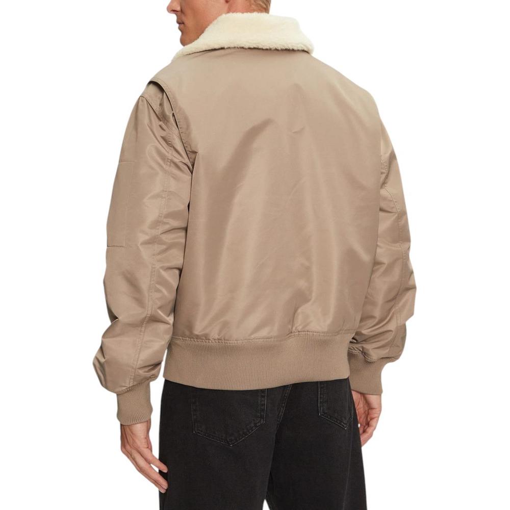 Calvin Klein Jeans Beige Recycled Polyamide Jacket Calvin Klein Jeans Rosy Brown