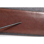 Brunello Cucinelli Brown Gray Leather Cognac Wool Business Tote Bag