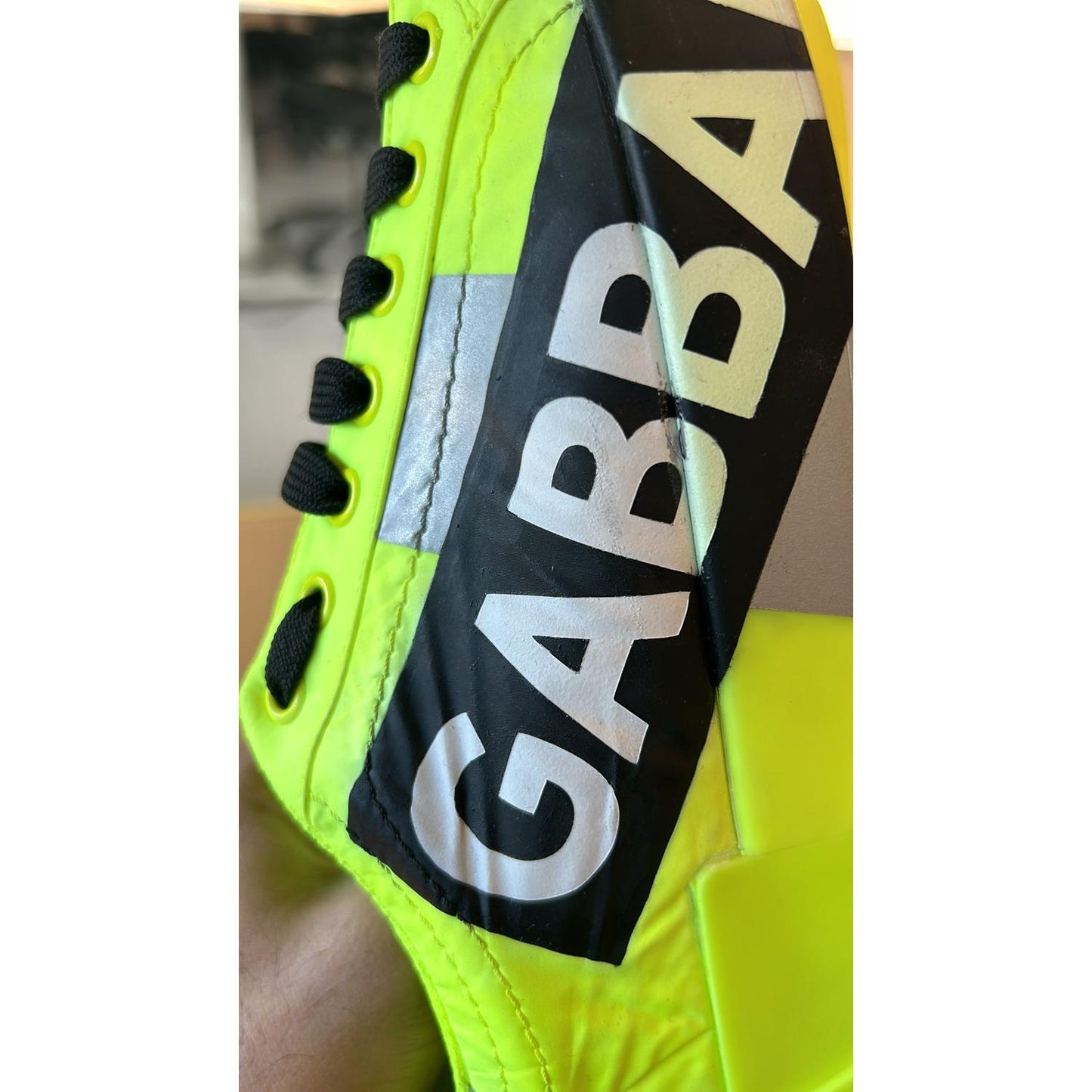 Dolce & Gabbana Neon Green Logo Tape Low Top Sneakers Shoes Dolce & Gabbana Dark Khaki
