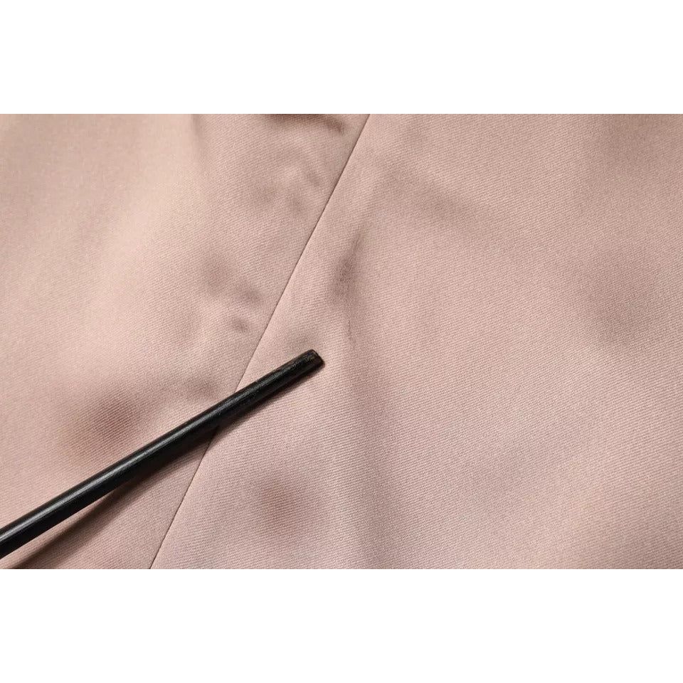 Emporio Armani Pink Satin Long Sleeves Sheath Wrap Mini Dress DR281351-44