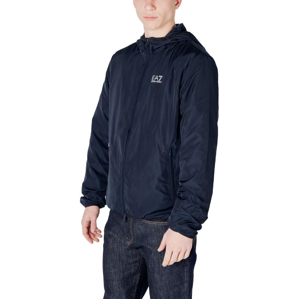 EA7 Emporio Armani Blue Polyester Jacket EA7 Emporio Armani Dark Slate Gray
