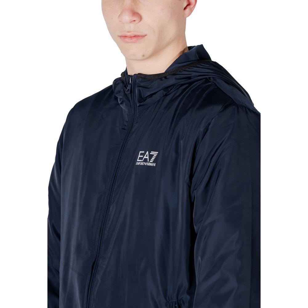 EA7 Emporio Armani Blue Polyester Jacket EA7 Emporio Armani Dark Slate Gray