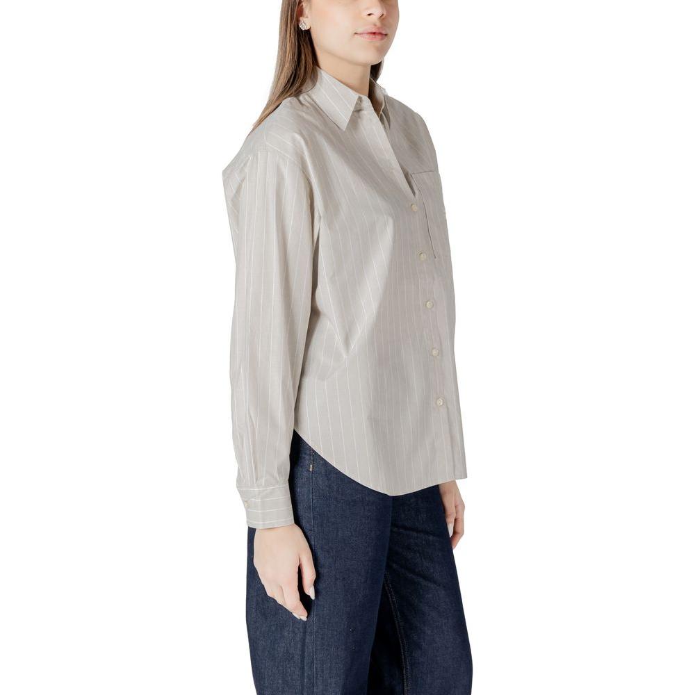 Calvin Klein Jeans Beige Cotton Shirt Calvin Klein Jeans Gray