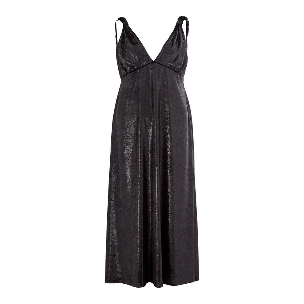 Lardini Elegant Polyester Black Dress Lardini Dark Slate Gray