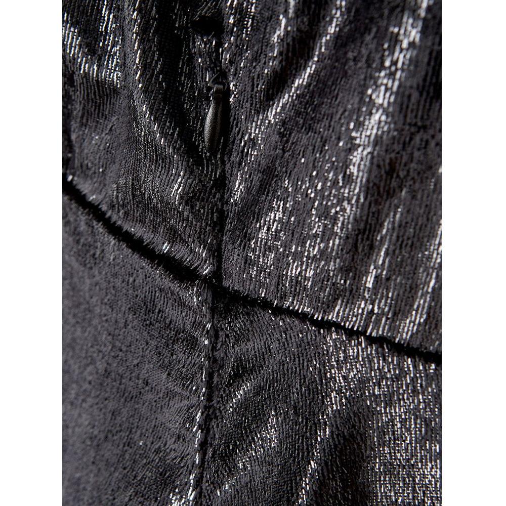 Lardini Elegant Polyester Black Dress Lardini Dark Slate Gray