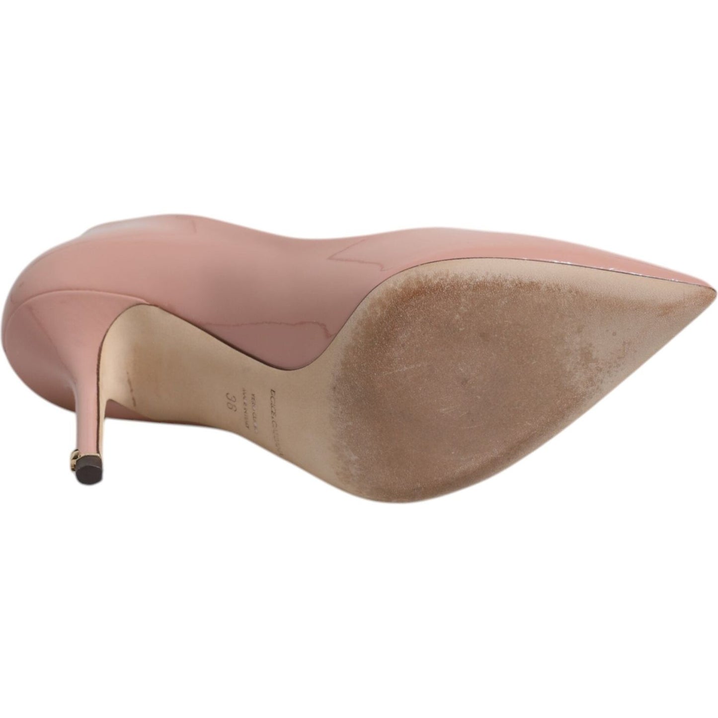 Dolce & Gabbana Pink Patent Leather Stiletto Heel Pumps Shoes LA12443-36