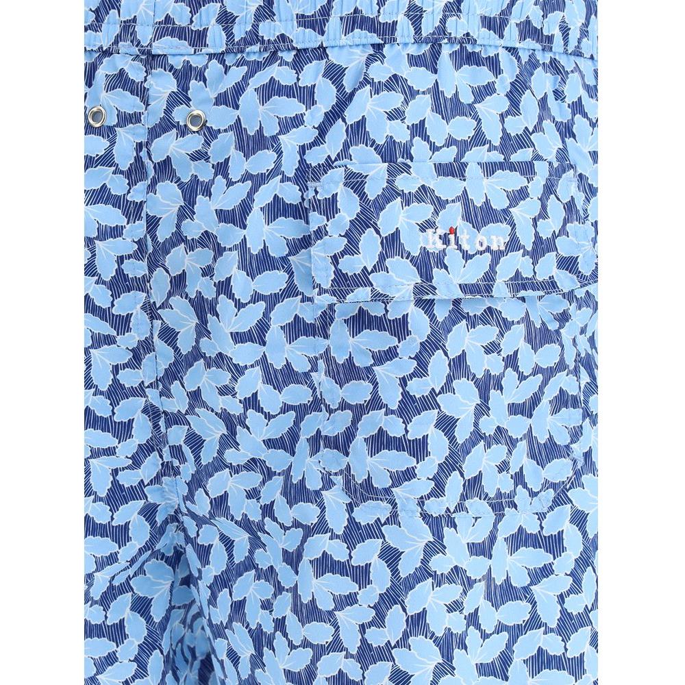 Kiton Logoed Swimshorts Kiton Light Steel Blue