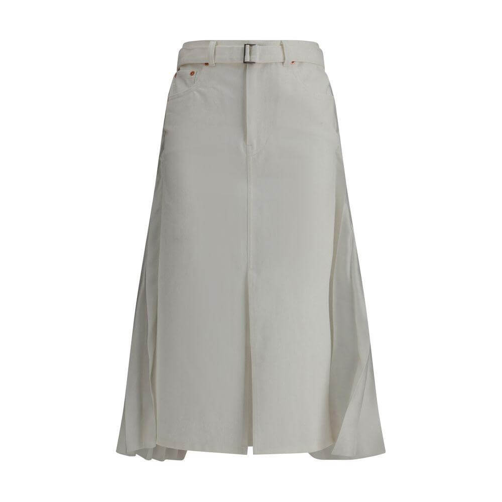Sacai Denim plissè midi Skirt Sacai Dark Gray