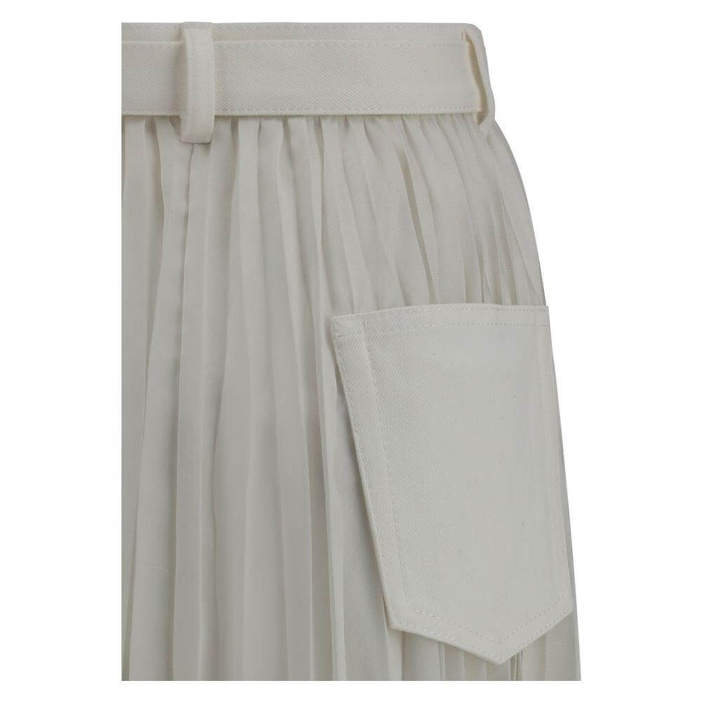 Sacai Denim plissè midi Skirt Sacai Dark Gray