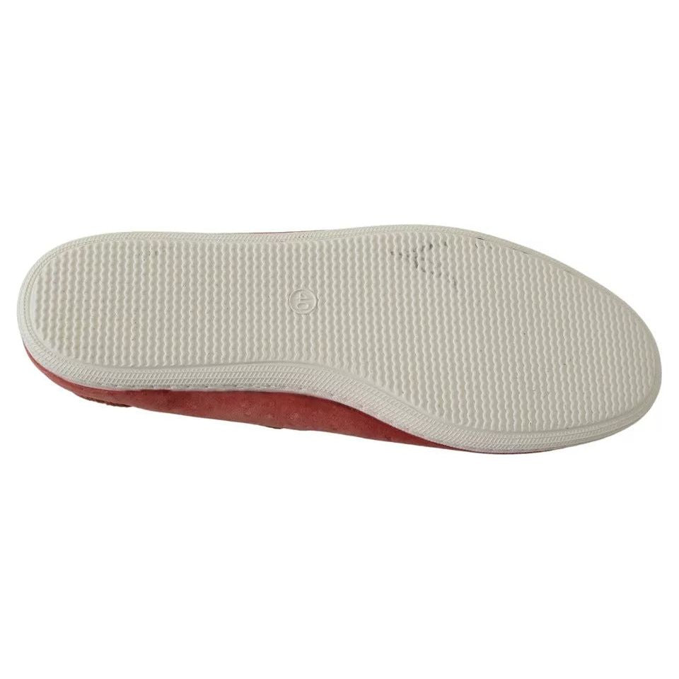 Pantofola D'Oro Scarlet Red Blue Stripe Flat Slip-On Shoes LA8322-39