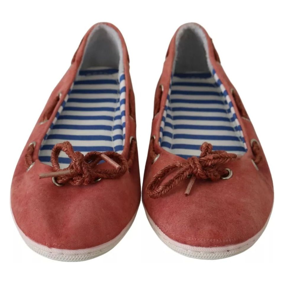 Pantofola D'Oro Scarlet Red Blue Stripe Flat Slip-On Shoes LA8322-39