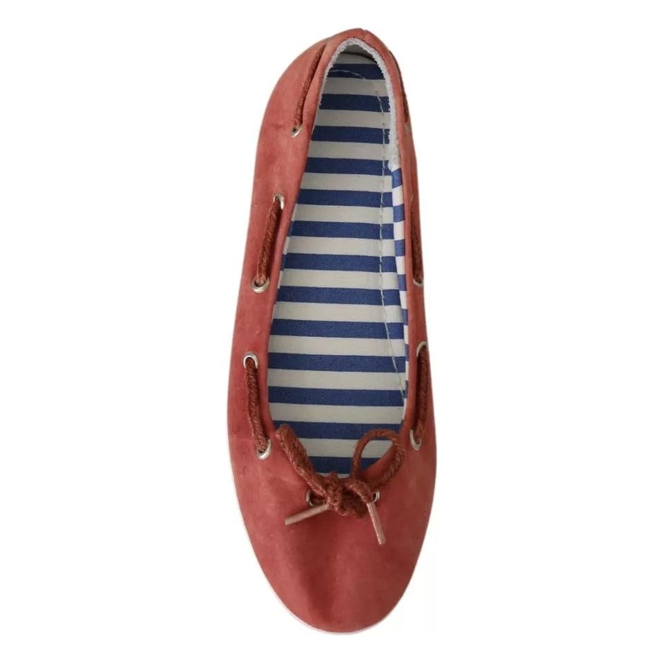 Pantofola D'Oro Scarlet Red Blue Stripe Flat Slip-On Shoes LA8322-39