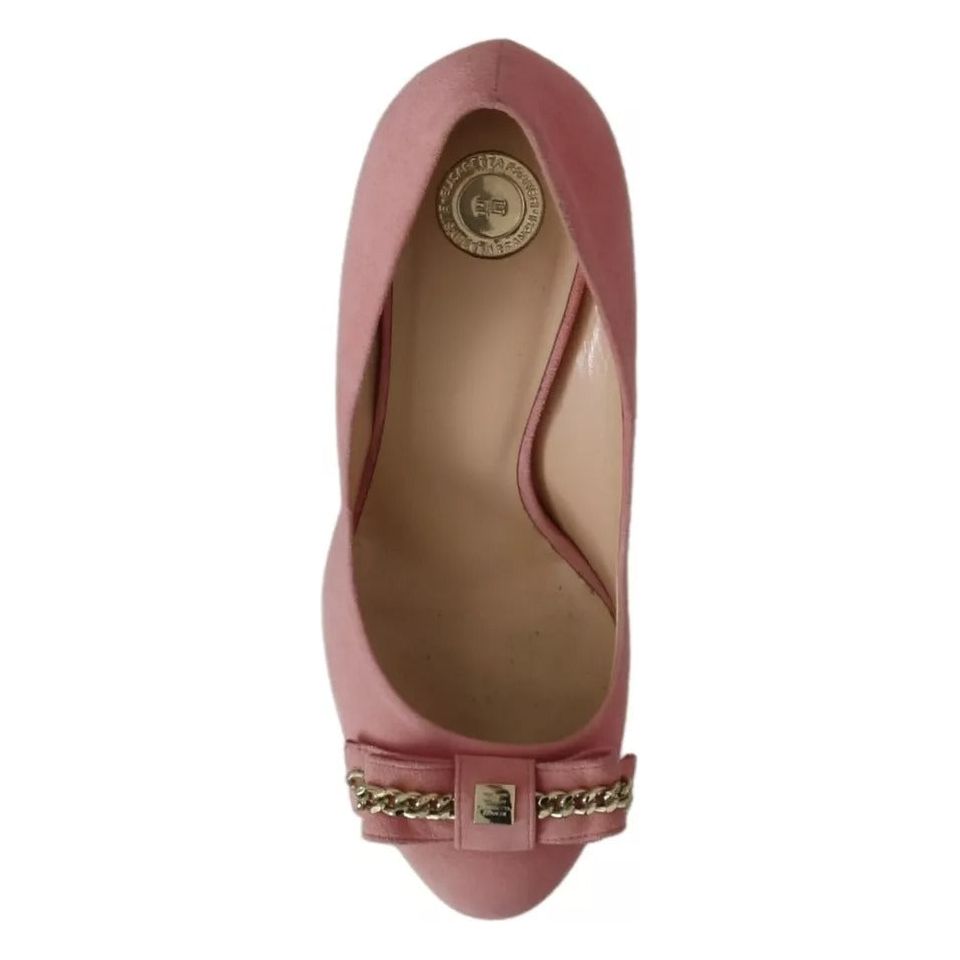 Elisabetta Franchi Pink Bow Stiletto Heel Pumps Shoes LA8365-36