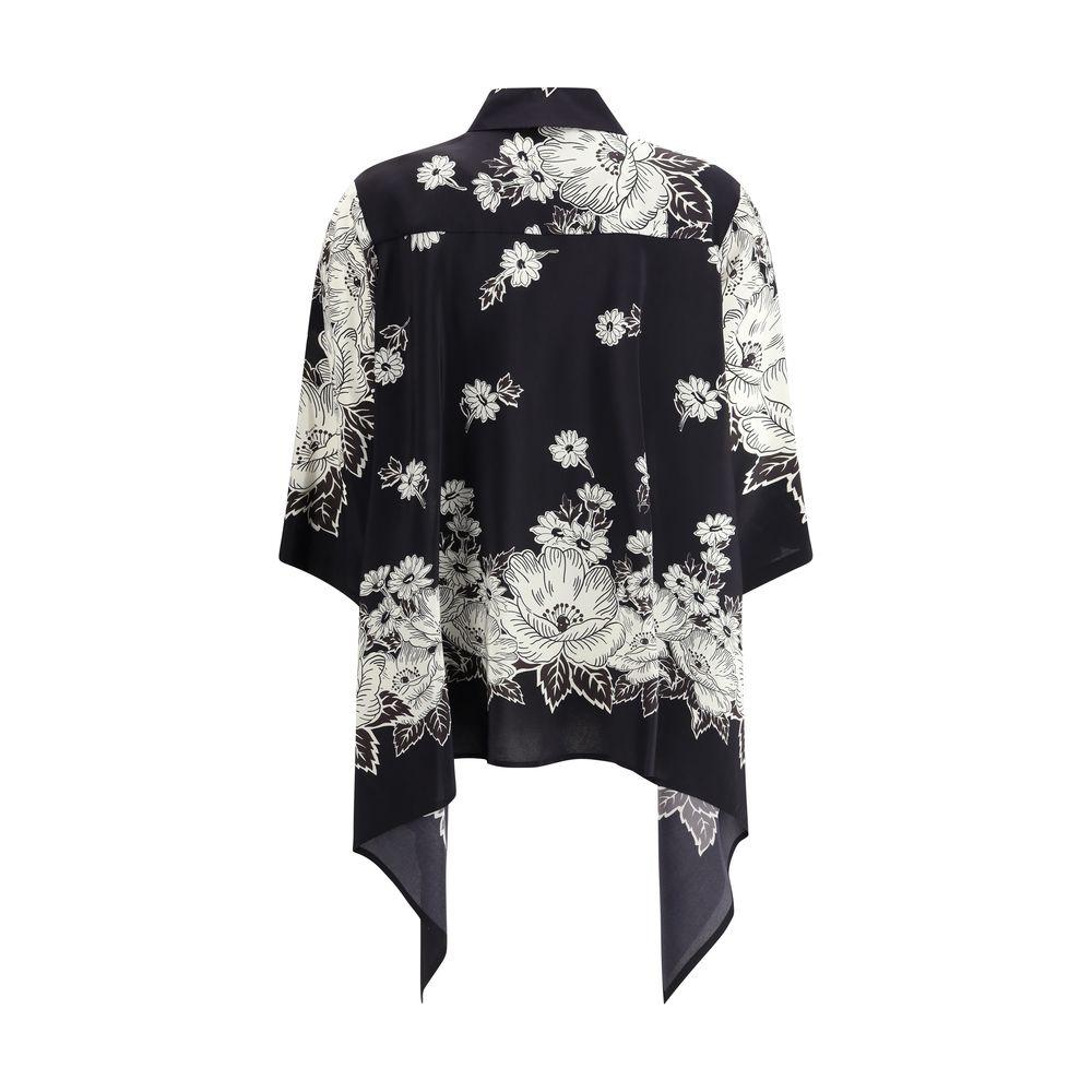 P.A.R.O.S.H. Asymmetric Floral print Shirt P.A.R.O.S.H. Light Gray