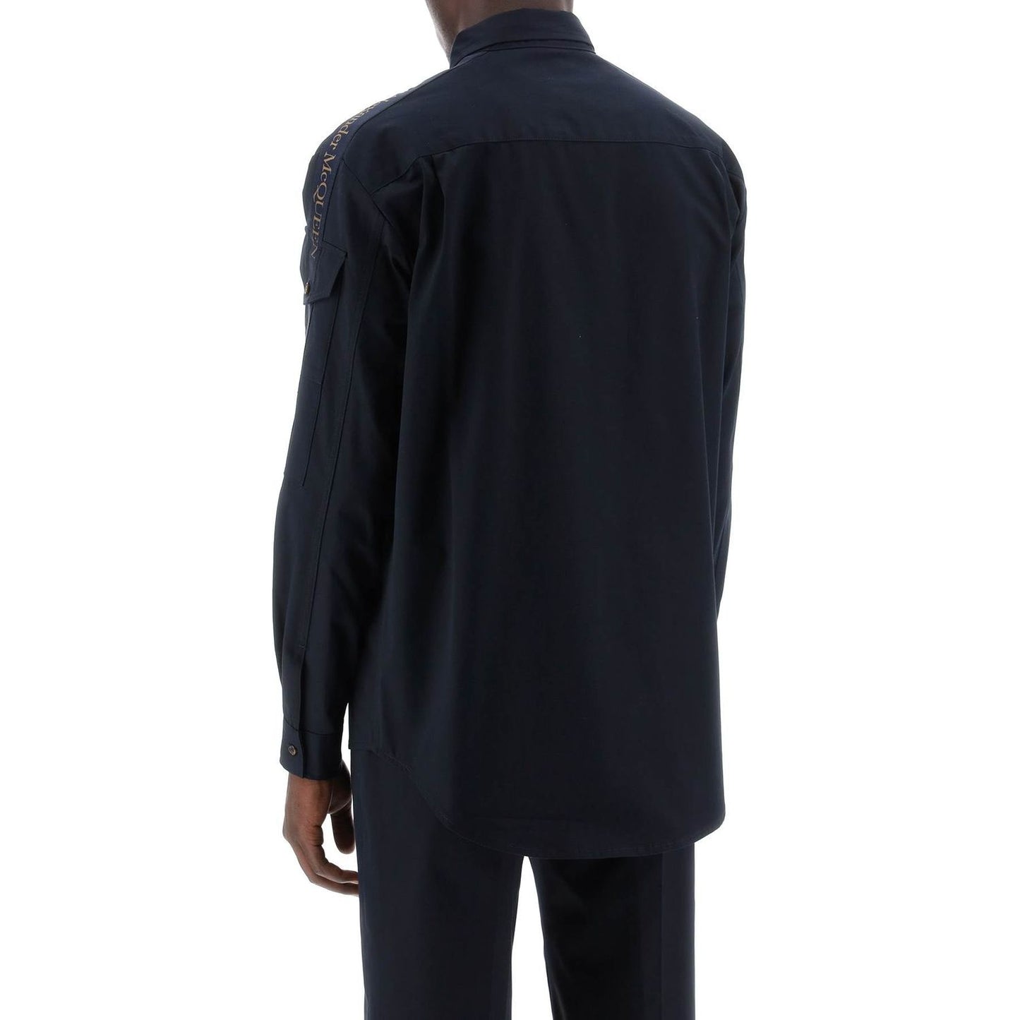 Alexander Mcqueen shirt with logo band on the sleeve Shirts Alexander Mcqueen Black