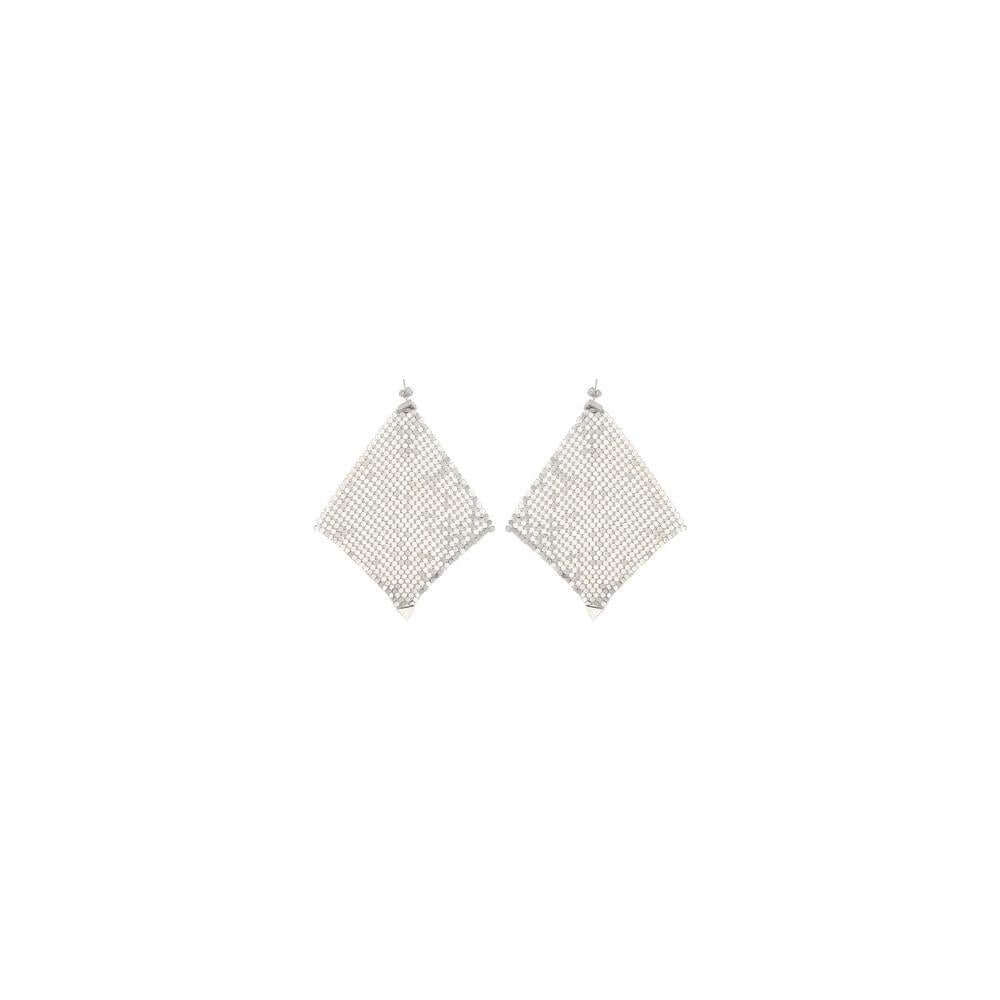 Rabanne Pixel Chainmail Earrings Rabanne Light Gray